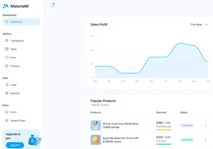 MaterialM Free NextJs Tailwind Admin Dashboard Template
