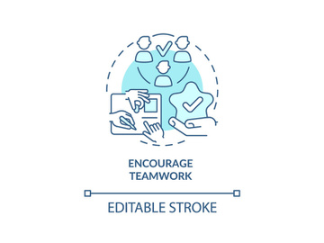 Encourage teamwork turquoise concept icon preview picture
