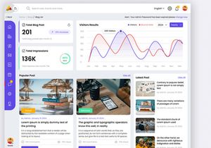Admin Blog Post Page Web UI Template