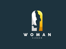 Woman Logo, Wellness Girl Photo Pose Vector, Beauty And Elegance Design