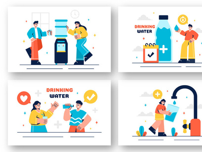 13 Drinking Water Illustration