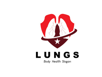 Lungs Logo Design, Body Organ Health Care Vector Illustration preview picture