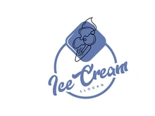 Ice Cream Logo, Vector Fresh Sweet Soft Cold Food Design