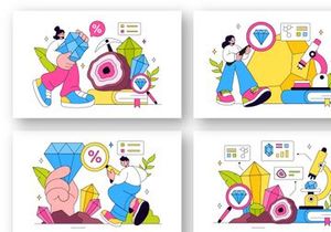 10 Mineralogist Vector Illustration