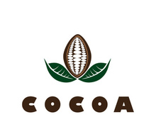 cocoa logo,cocoa bean,cocoa tree,cocoa branches and leaves,chocolate mix on white background,vintage,modern,simple,minimalist icon illustration template design vector