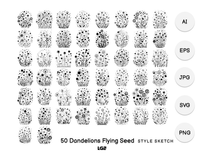 Dandelions Flying Seed Element Icon