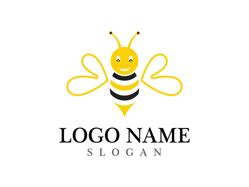 Bee logo vector icon illustration design