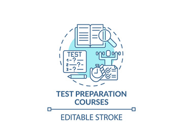 Test preparation courses concept icon preview picture