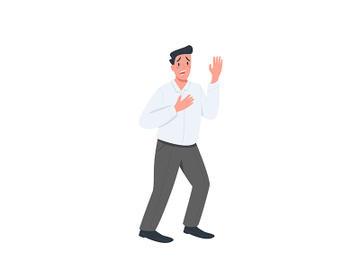 Stressed man flat color vector faceless character preview picture