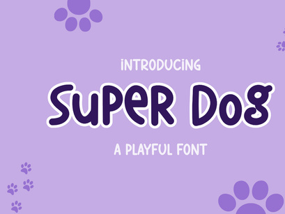 Super Dog - Cute Playful Monoline Display
