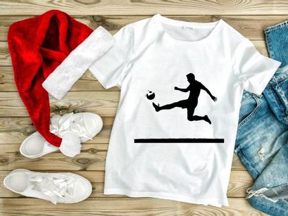 Soccer player kicking a ball in mid air with dynamic movement and skill