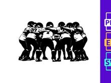 American football team huddle in unity and strength
