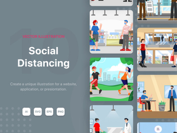 M100_Social Distancing Illustrations preview picture