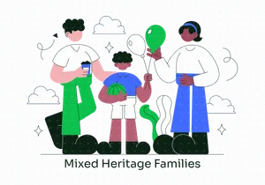 10 Mixed Heritage Families Illustration