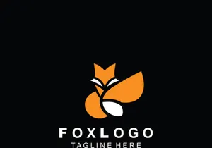 Fox logo design simple and minimalist template. abstract animal Fox tail illustration