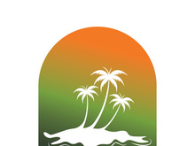 Palm tree summer logo template vector illustration