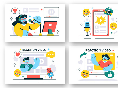 10 Social Media Reaction Video Illustration