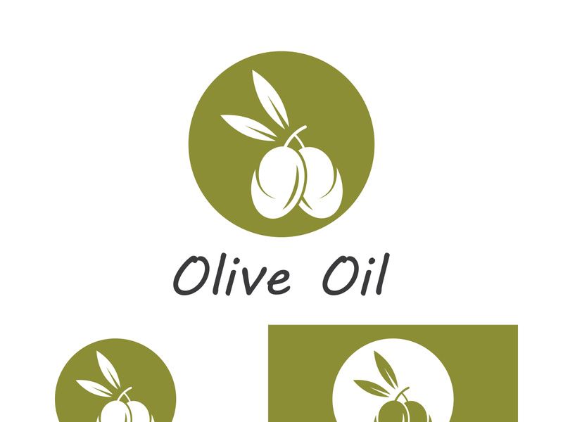 Branched olive fruit logo with creative idea.