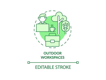 Outdoor workspaces green concept icon preview picture