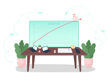 Start up development flat concept vector illustration preview picture