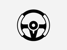 Car steering wheel logo illustration vector