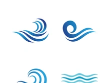 Water wave icon vector template logo