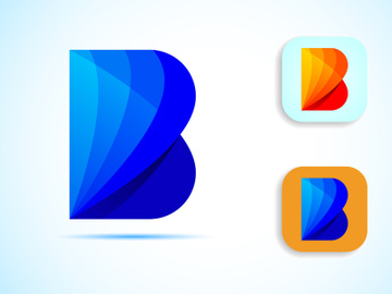 Abstract initial alphabet B logo design. Multi-color gradient letter icon vector illustration. preview picture