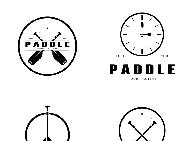 simple paddle logo,design for surfing,rafting,canoe,boat,surfing and rowing equipment business,vector