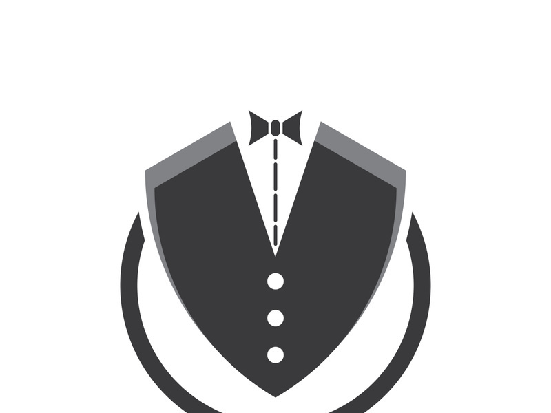 Classic tie icon and suit fashion man logo design