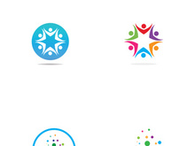 Community of people logo design with creative idea.