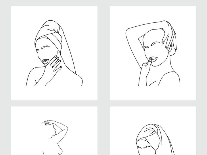 Beauty Woman Line Art, Wall Decoration