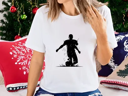 Soccer player kicking ball in the rain with dynamic movement and energy