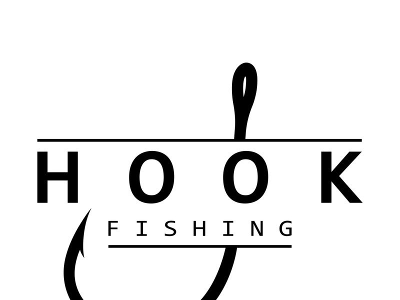 fishing hook logo design, fishing bait, fishing shop, tournament, angler, fishing community