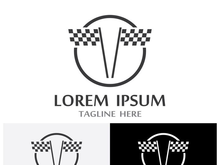 Creative and modern racing flag logo design.