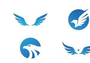 Eagle wing logo template. Vector illustration.