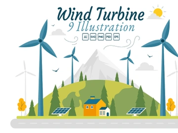 9 Sustainable Wind Turbine Illustration preview picture