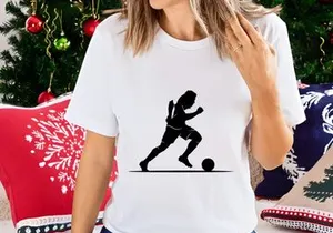 Soccer player in motion kicking a ball with dynamic movement and energy