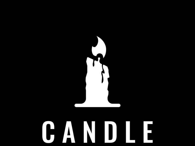 Simple burning luxury candlelight logo design with isolated background.Template for business, sign, company.