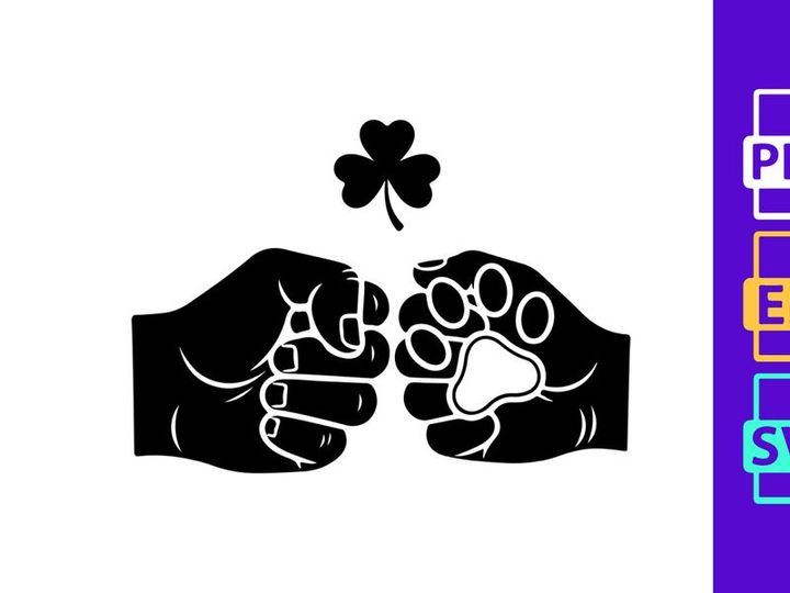 Dog Paw & Shamrock Fist Bump