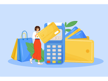 Digital payment flat concept vector illustration preview picture