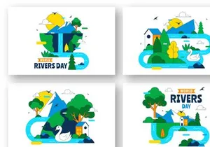 10 World Rivers Day Illustration