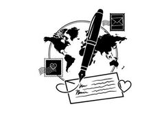Vektorgrafik zur Illustration von Briefen für globale Kommunikation