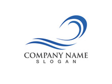 water wave logo design template