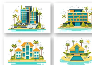 10 Beach Resort Illustration