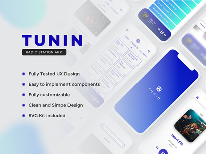 TunIn - Adobe XD Radio UI Kit
