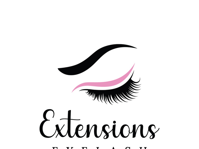 Luxurious and colorful eyelash extension logo.