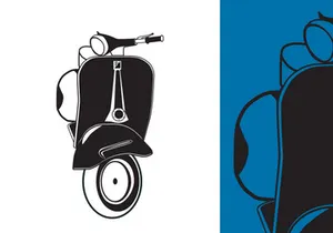 Vespa classic scooter vector bundle