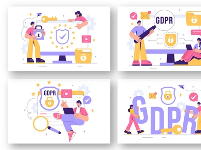 9 GDPR Data Protection Regulation Illustration