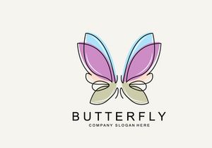 Butterfly Logo Design, Beautiful Flying Animal, Company Brand Icon Illustration, Screen Printing, Salon
