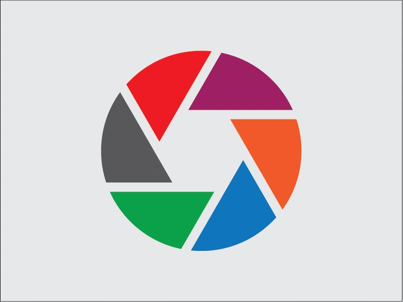 Flat design Shutter icon in Adobe illustrator